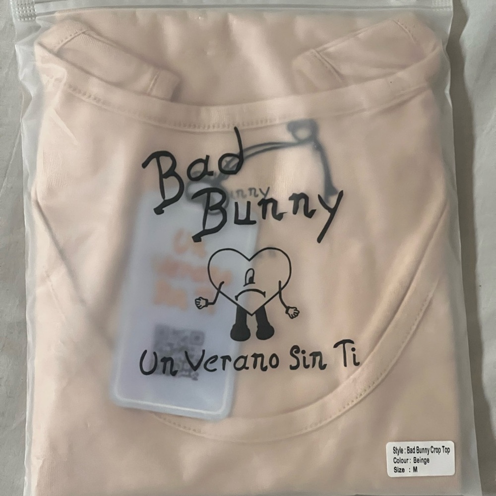 Bad Bunny UVST Tan Heart Cropped Tank